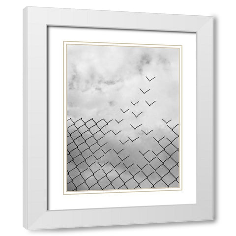 Freedom White Modern Wood Framed Art Print with Double Matting by Alonso, Daniel