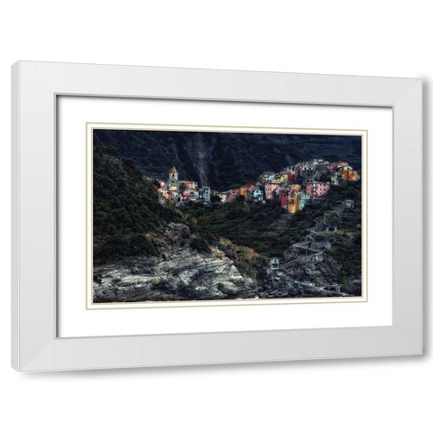 village on the rocks White Modern Wood Framed Art Print with Double Matting by Flour, Piet