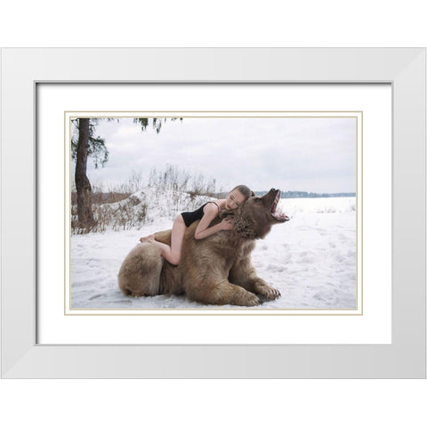 Untitled No 1448 White Modern Wood Framed Art Print with Double Matting by Barantseva, Olga