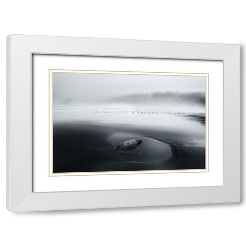 One Morning White Modern Wood Framed Art Print with Double Matting by Bs., Dani