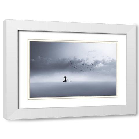 The Way Back White Modern Wood Framed Art Print with Double Matting by Sattar, Mohammed