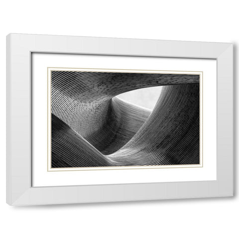 lines White Modern Wood Framed Art Print with Double Matting by Pfeiffer, Peter