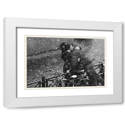 Eternity of the moment White Modern Wood Framed Art Print with Double Matting by Kravanja, Jure