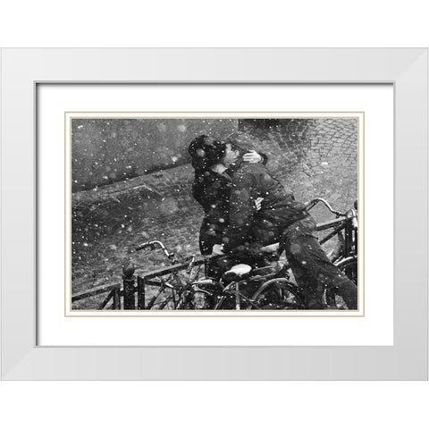 Eternity of the moment White Modern Wood Framed Art Print with Double Matting by Kravanja, Jure