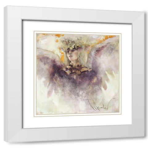 Demut und Liebe White Modern Wood Framed Art Print with Double Matting by Amrhein, Elvira