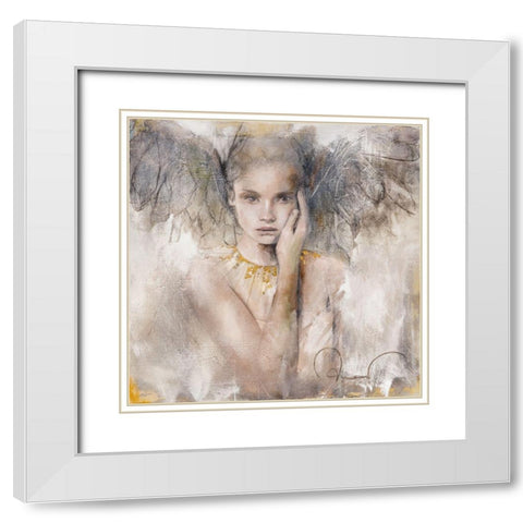 In Wahrheit ist es Liebe White Modern Wood Framed Art Print with Double Matting by Amrhein, Elvira