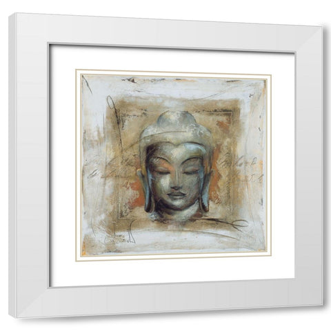 Innerer Friede White Modern Wood Framed Art Print with Double Matting by Amrhein, Elvira