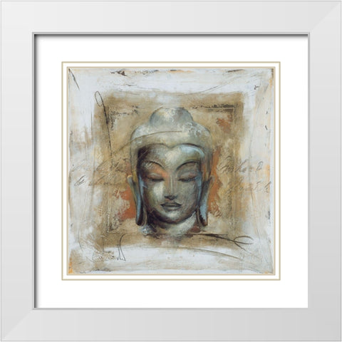 Innerer Friede White Modern Wood Framed Art Print with Double Matting by Amrhein, Elvira