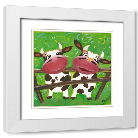 Le printemps White Modern Wood Framed Art Print with Double Matting by NAT