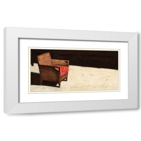 Silenzio White Modern Wood Framed Art Print with Double Matting by Calvetti, Fabio