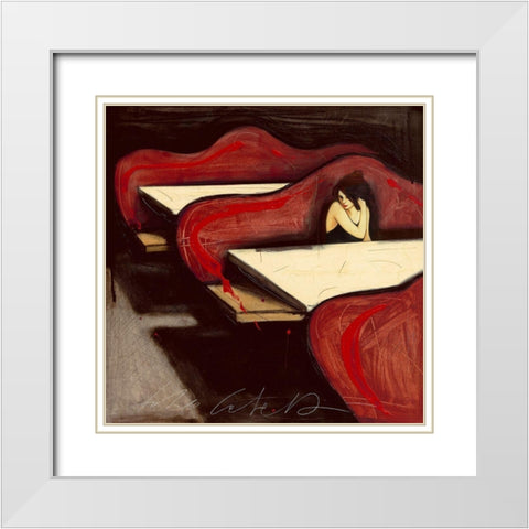 Una risposta che non c e White Modern Wood Framed Art Print with Double Matting by Calvetti, Fabio