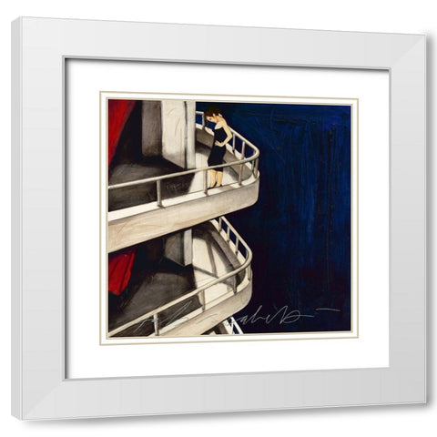Dalla finestra di Jan e Larry White Modern Wood Framed Art Print with Double Matting by Calvetti, Fabio