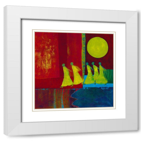 Red Carpet II White Modern Wood Framed Art Print with Double Matting by van Ginkel, Marjolijn