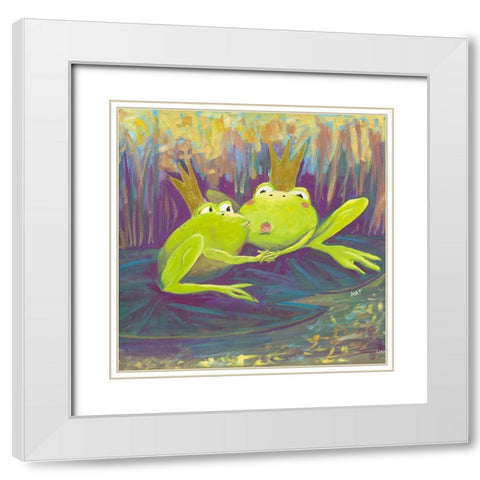 Amour toujours White Modern Wood Framed Art Print with Double Matting by NAT