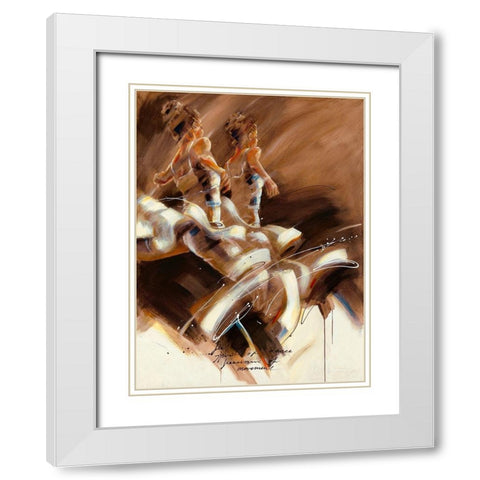 Spirit of Dance White Modern Wood Framed Art Print with Double Matting by Meijering, Kitty