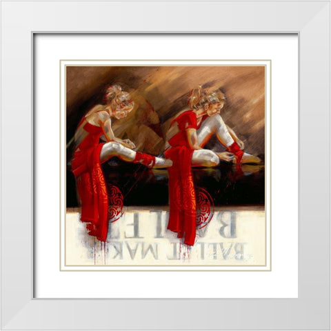 Velvet Shoes White Modern Wood Framed Art Print with Double Matting by Meijering, Kitty