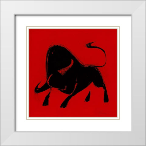 Toro III White Modern Wood Framed Art Print with Double Matting by Panasenko, Inna