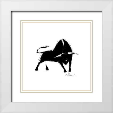 La corrida II White Modern Wood Framed Art Print with Double Matting by Panasenko, Inna