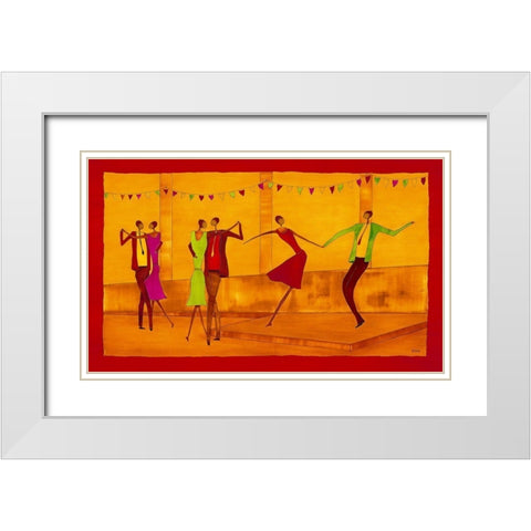 La Fete White Modern Wood Framed Art Print with Double Matting by Ona