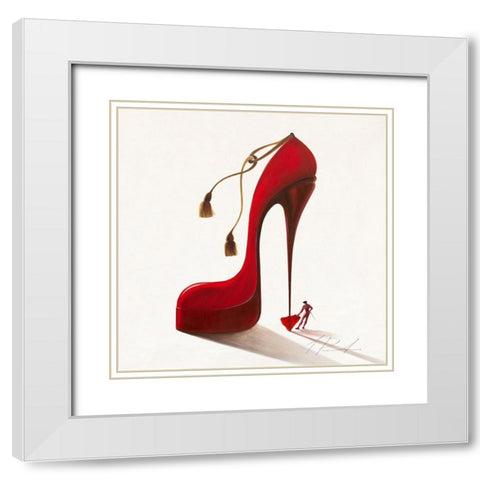 Conquistatore passionate White Modern Wood Framed Art Print with Double Matting by Panasenko, Inna