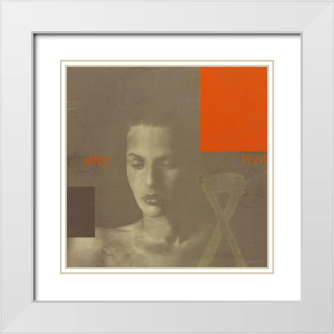 Madonna 441 White Modern Wood Framed Art Print with Double Matting by van der Valk, John