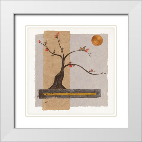L arbre I White Modern Wood Framed Art Print with Double Matting by Brand, Valerie