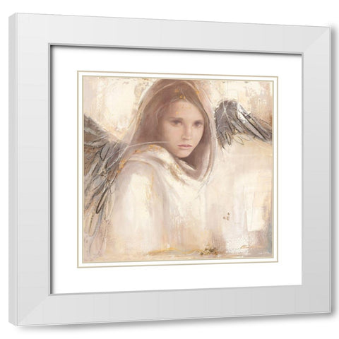 L ange rebelle White Modern Wood Framed Art Print with Double Matting by Amrhein, Elvira