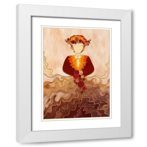 Hanouchka White Modern Wood Framed Art Print with Double Matting by Bismuth, Zed