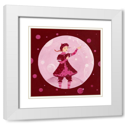 Ma petite bulle a moi White Modern Wood Framed Art Print with Double Matting by Pillault, Loetitia