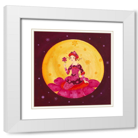 Ma petite fleur White Modern Wood Framed Art Print with Double Matting by Pillault, Loetitia