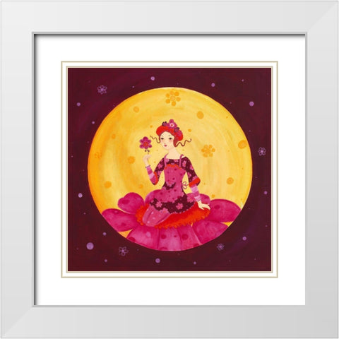 Ma petite fleur White Modern Wood Framed Art Print with Double Matting by Pillault, Loetitia