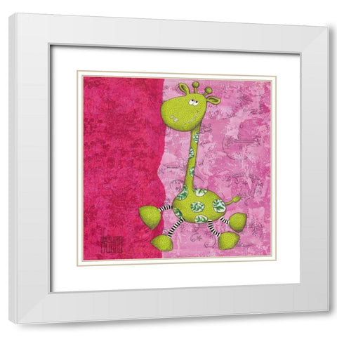 Jeje White Modern Wood Framed Art Print with Double Matting by Dahan, Sushila