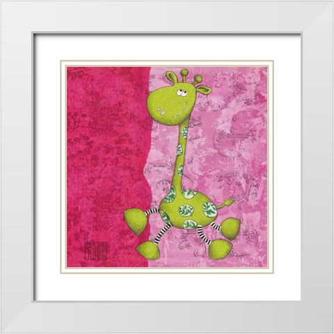 Jeje White Modern Wood Framed Art Print with Double Matting by Dahan, Sushila