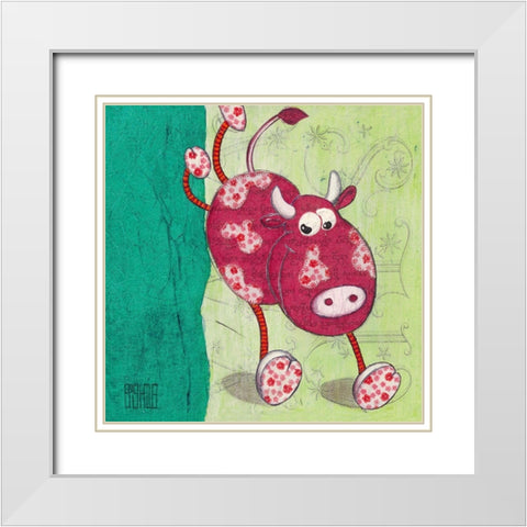 Magguy White Modern Wood Framed Art Print with Double Matting by Dahan, Sushila