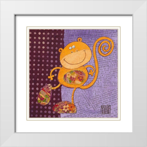 Coco White Modern Wood Framed Art Print with Double Matting by Dahan, Sushila