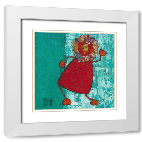 Leo White Modern Wood Framed Art Print with Double Matting by Dahan, Sushila