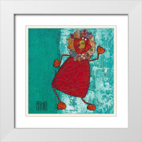 Leo White Modern Wood Framed Art Print with Double Matting by Dahan, Sushila