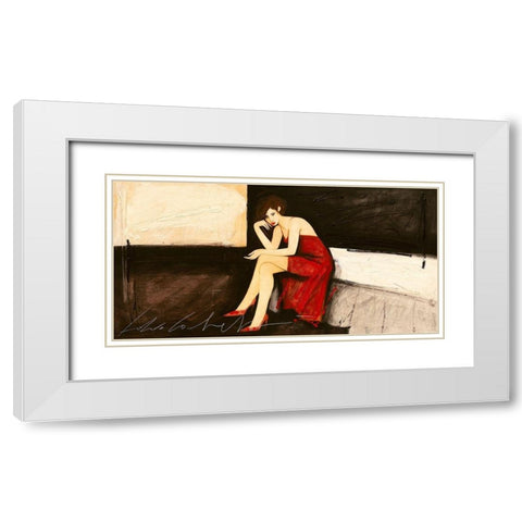 Un breve silenzio White Modern Wood Framed Art Print with Double Matting by Calvetti, Fabio