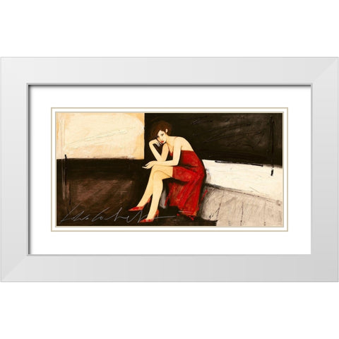 Un breve silenzio White Modern Wood Framed Art Print with Double Matting by Calvetti, Fabio