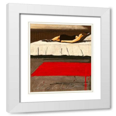 Non c e mai nessuno  White Modern Wood Framed Art Print with Double Matting by Calvetti, Fabio