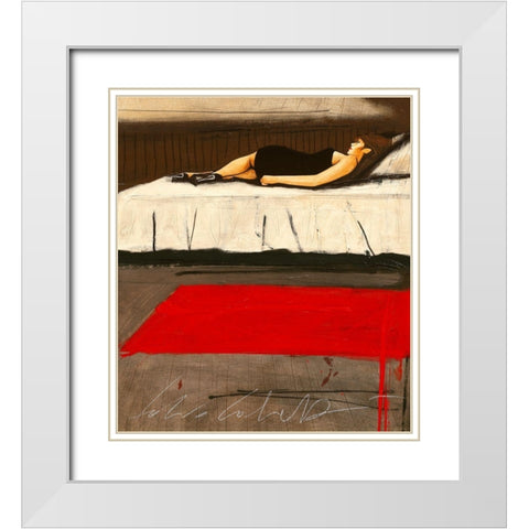 Non c e mai nessuno  White Modern Wood Framed Art Print with Double Matting by Calvetti, Fabio
