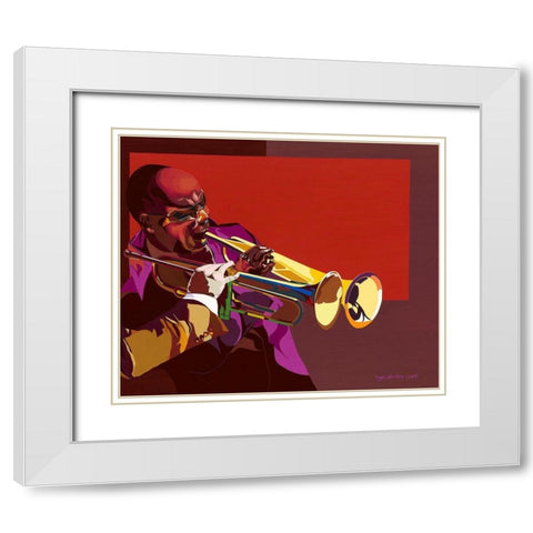 Double the Trouble White Modern Wood Framed Art Print with Double Matting by Levitus, Inger