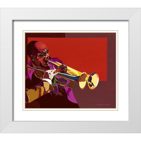 Double the Trouble White Modern Wood Framed Art Print with Double Matting by Levitus, Inger