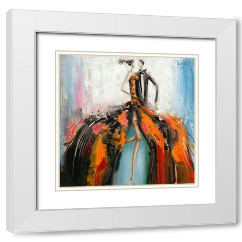 Voulez vous? White Modern Wood Framed Art Print with Double Matting by Cornee, Patrick