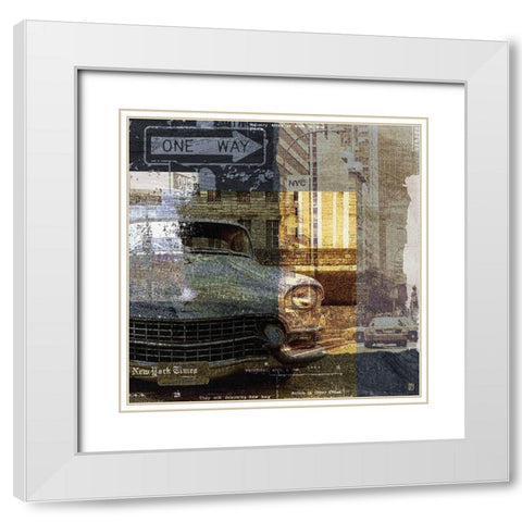 Urban I White Modern Wood Framed Art Print with Double Matting by Paput, Philippe