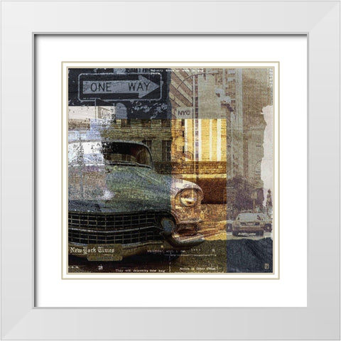 Urban I White Modern Wood Framed Art Print with Double Matting by Paput, Philippe