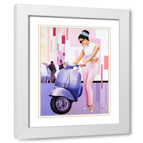 Femme I White Modern Wood Framed Art Print with Double Matting by Bernard, Anne