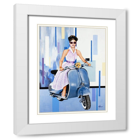 Femme II White Modern Wood Framed Art Print with Double Matting by Bernard, Anne