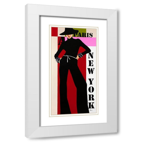 Femme V White Modern Wood Framed Art Print with Double Matting by Bernard, Anne