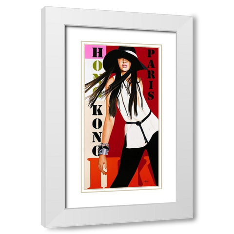 Femme VI White Modern Wood Framed Art Print with Double Matting by Bernard, Anne